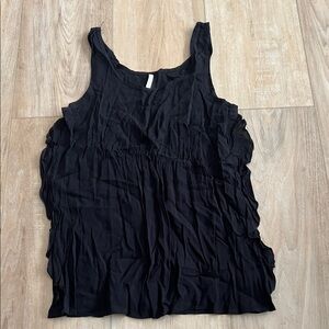 My Story Black Ruffled Tank Top